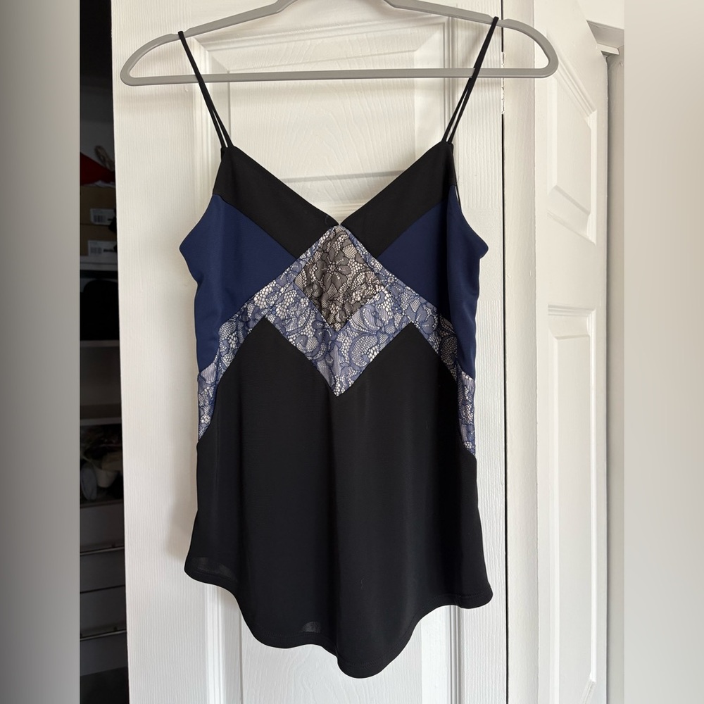 Express Black and Navy Lace Camisole